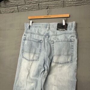 Southpole Baggy Denim Jeans Light Wash Y2K Streetwear Mens 36 Wide Leg Skater